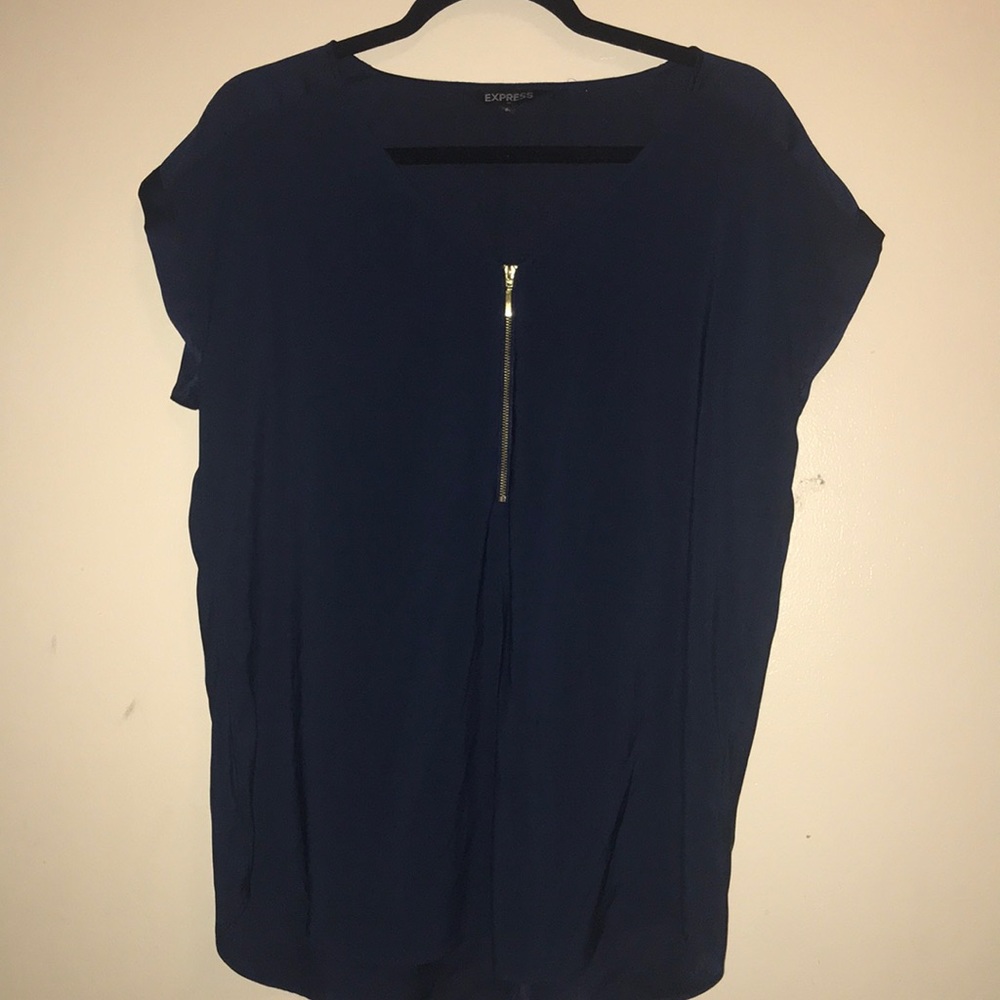 Express navy blue blouse sz L